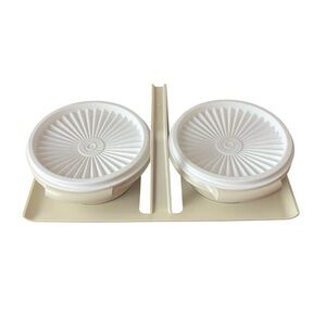 Tupperware Cream and White Food Storage Set